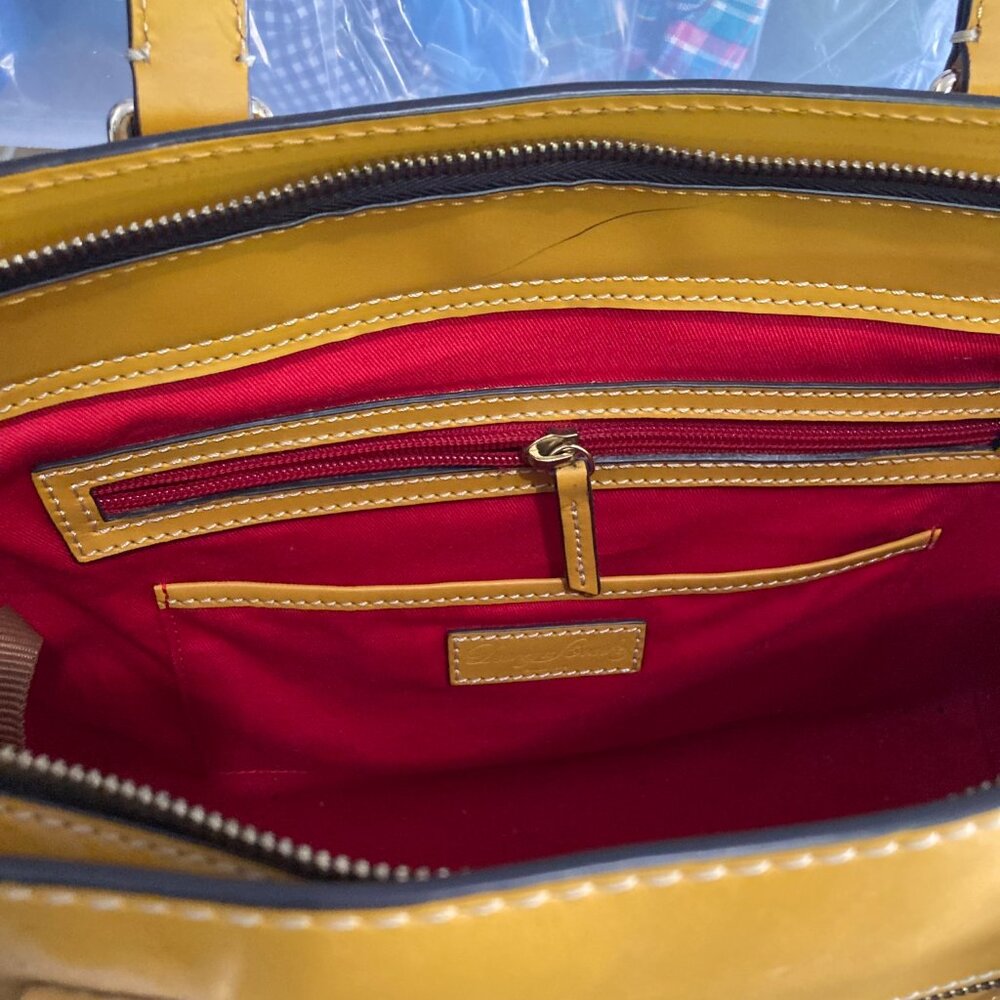 DOONEY & BOURKE Beacon Zip Tote Dandelion Yellow European Vacchetta Leather - Picture 12 of 16